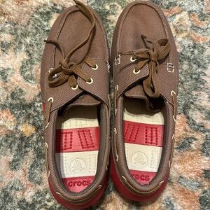 CROCS Beach Line Lace-up Boat Shoe Men SZ 9